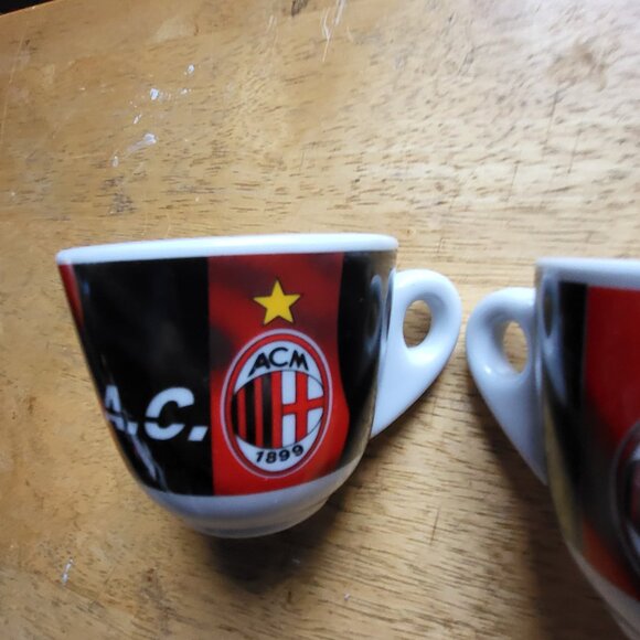 2 AC Milan Espresso Coffee Cups Soccer Associazione Calcio GUC SEE PICS "BIN A" - Picture 2 of 9